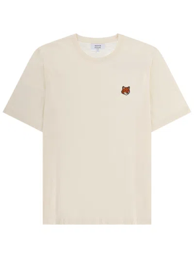 Maison Kitsuné T Shirt "fox Head" In Neutral