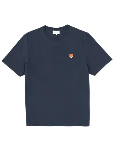 Maison Kitsuné T Shirt "fox Head" In Blue