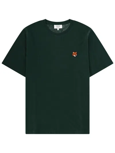 Maison Kitsuné T Shirt "fox Head" In Green