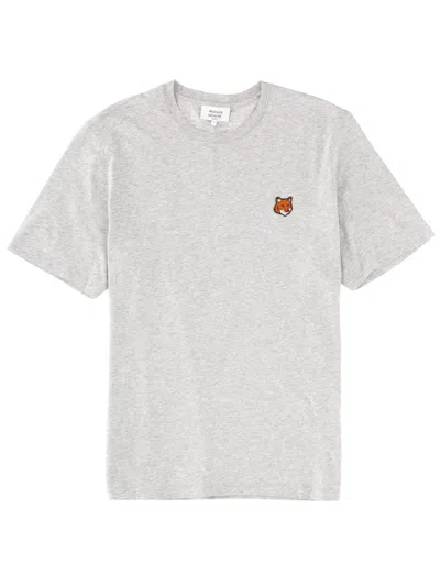 Maison Kitsuné T Shirt "fox Head" In Gray