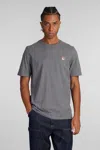 Maison Kitsuné Gray Fox Head Patch Regular T-shirt In Grey
