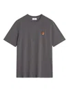 Maison Kitsuné Fox Head Regular Fit Cotton T-shirt In Gray