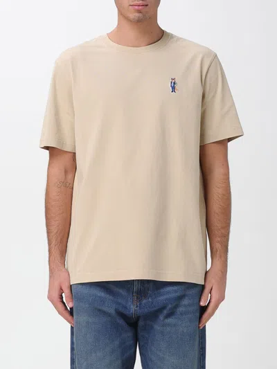 MAISON KITSUNÉ T-SHIRT MAISON KITSUNÉ MEN COLOR BEIGE,H27880022