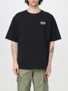 Maison Kitsuné Logo Embroidery Crewneck T-shirt In Black