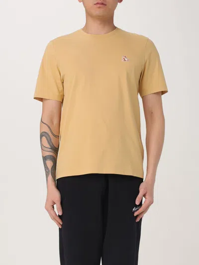 MAISON KITSUNÉ T-SHIRT MAISON KITSUNÉ MEN COLOR YELLOW,G50049003