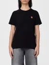 Maison Kitsuné Crew Neck T-shirt In Cotton In Black