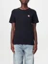 Maison Kitsuné Fox Head Patch Regular Tee Shirt In 黑色