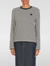 Maison Kitsuné Bold Fox Head Patch Multi Stripes Regular Ls Tee-shirt