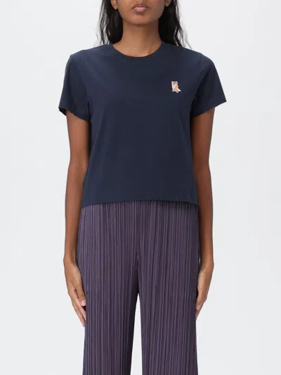 Maison Kitsuné T-shirt  Woman Color Blue In Black