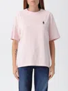 Maison Kitsuné Fox Motif Cotton T-shirt Embroidered Detail In Pink