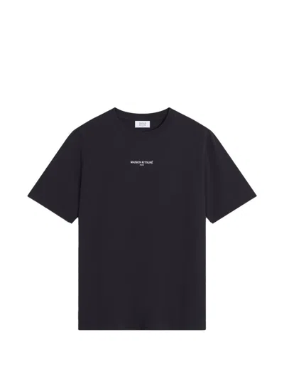 Maison Kitsuné T-shirt Nera Con Logo Maison Kitsune In Black