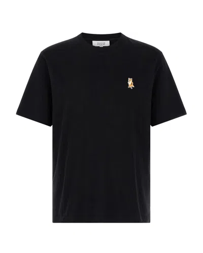 MAISON KITSUNÉ STANDING FOX BLACK T-SHIRT