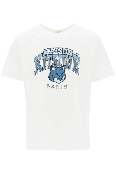 Maison Kitsuné T-shirt With Campus Fox Print In White