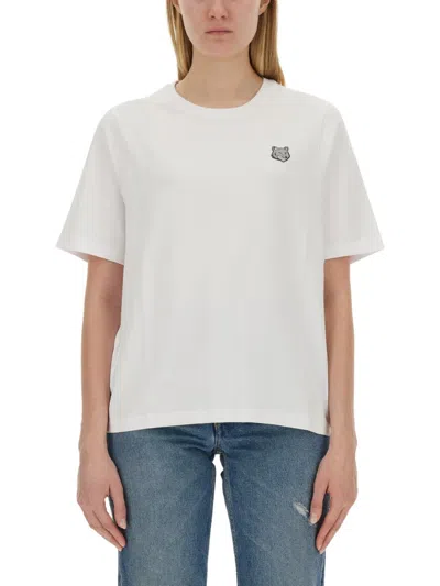 Maison Kitsuné T-shirt With Fox Patch In White