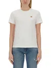 Maison Kitsuné Fox Head Patch Regular Tee Shirt In White