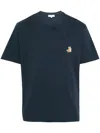 Maison Kitsuné T-shirt With Pocket And Baby Fox Patch In Blue