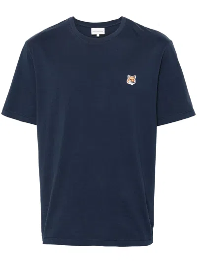 Maison Kitsuné T-shirt With Fox Print In Blue