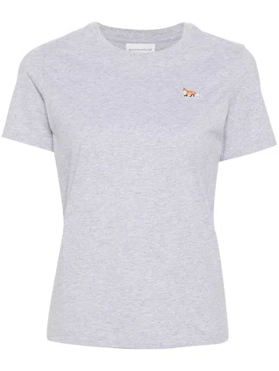 Maison Kitsuné T-shirt With Fox Print In Grey