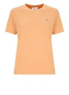 Maison Kitsuné Cotton T-shirt With Fox Patch In Orange