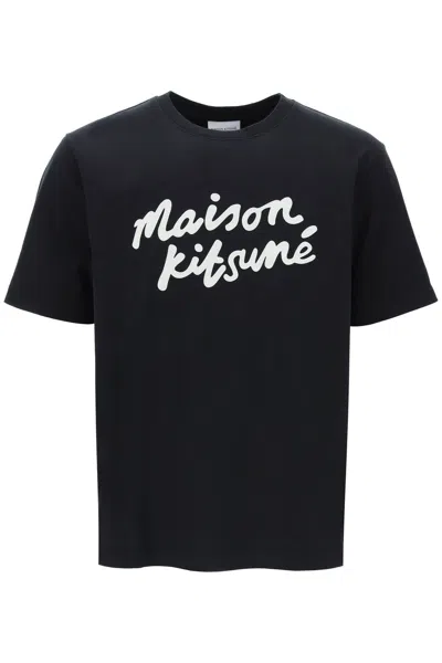 MAISON KITSUNÉ T-SHIRT WITH LOGO IN HANDWRITING