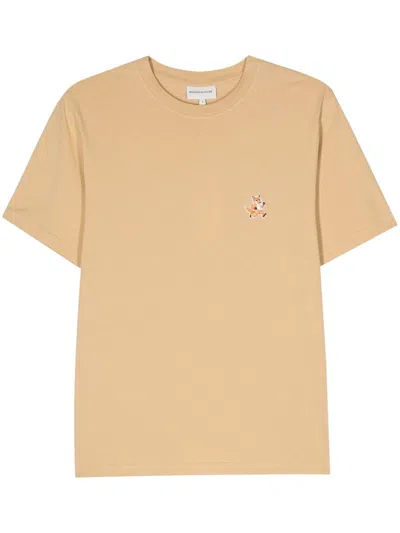 Maison Kitsuné T-shirt With Print In Nude & Neutrals