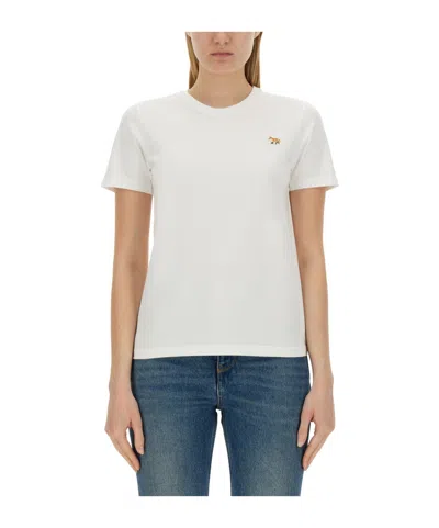 Maison Kitsuné T-shirt With Round Neck And Short Sleeves In White