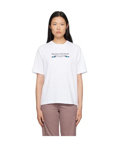Maison Kitsuné T-shirt With Round Neck And Short Sleeves In White