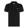 Maison Kitsuné Baby Fox-patch Polo Top In Black