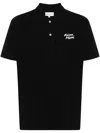 Maison Kitsuné Maison Kitsune Handwriting Comfort Polo In Black