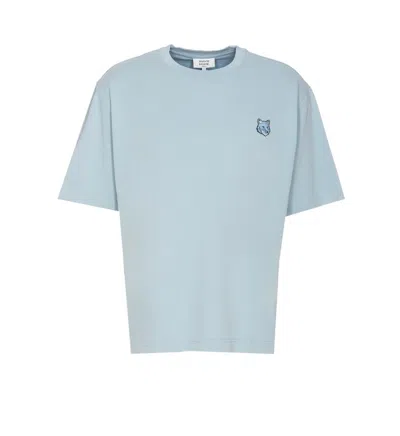 Maison Kitsuné Maison Kitsune Fox Head Patch Oversized T-shirt In Blue