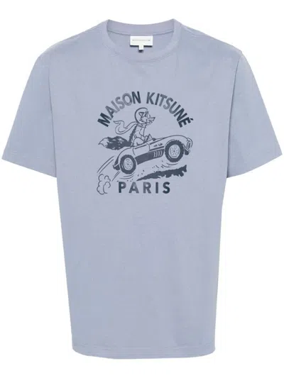 Maison Kitsuné Maison Kitsune' T-shirts And Polos In Duster Blue