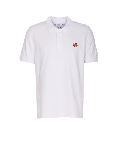 Maison Kitsuné Polo Shirt With Fox Head Patch And Collar In White