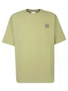 Maison Kitsuné Maison Kitsune Fox Head Patch T Shirt Green In Beige