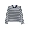 Maison Kitsuné Bold Fox Head Patch Multi Stripes Regular Ls T-shirt-shirt Clothing In Multicolor