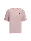 Maison Kitsuné Fox Motif Cotton T-shirt Embroidered Detail In Pink