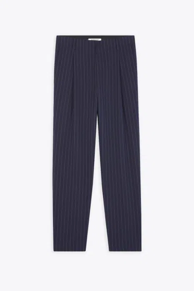 Maison Kitsuné Tailored Pleated Pants Navy Blue Pinstriped Pleated Pants - Tailored Pleated Pants