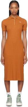 Maison Kitsuné Tan Baby Fox Maxi Dress In P261 Tobacco