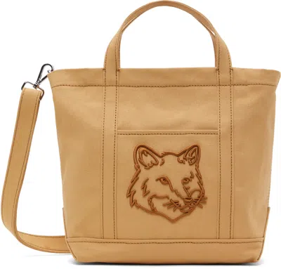 Maison Kitsuné Tan Fox Head Small Tote