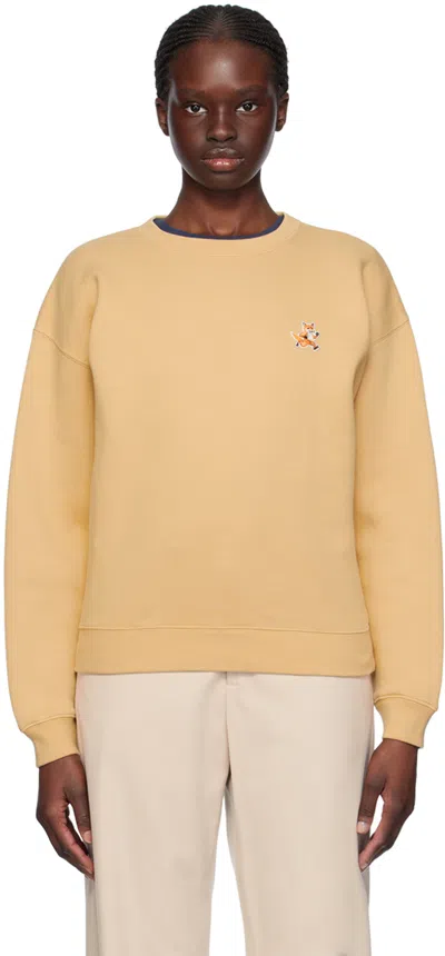 Maison Kitsuné Tan Speedy Fox Sweatshirt In P239 Maltshake