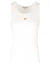 Maison Kitsuné Tank Top With Baby Fox Patch Tops White
