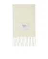 Shop Maison Kitsuné Tassel Logo Scarf In White
