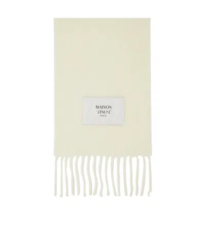 Maison Kitsuné Tassel Logo Scarf In White