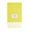 Maison Kitsuné Yellow Plain Scarf In White