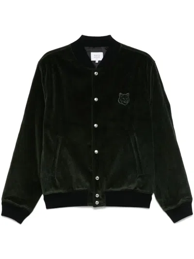 Maison Kitsuné Teddy Bomber Jacket In Green