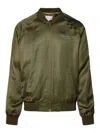 Maison Kitsuné Logo Embroidered Zipper Casual Jacket In Green