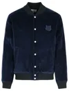 Maison Kitsuné Teddy Navy Cotton Bomber Jacket In Navy