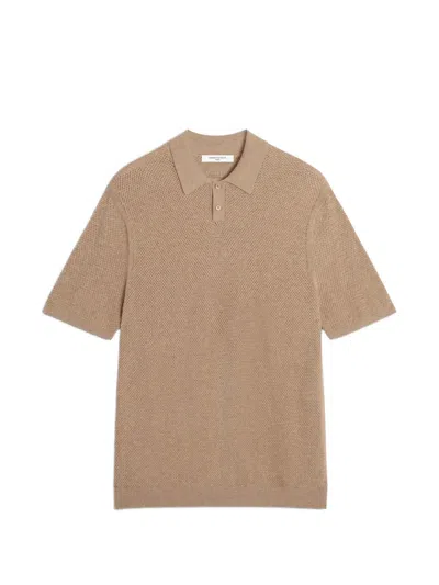 Maison Kitsuné Texture Polo Shirt In Brown
