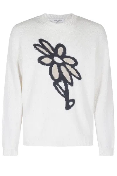 MAISON KITSUNÉ TEXTURED KNIT ABSTRACT JUMPER
