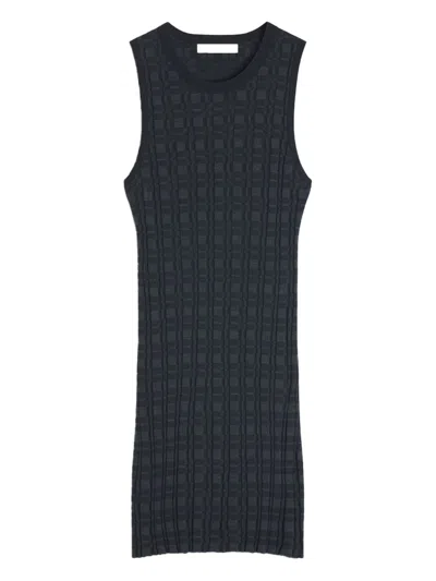 Maison Kitsuné Textured Sleeveless Dress In Black