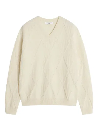 Maison Kitsuné Textured Wool Argandle Jumplet For Men In White